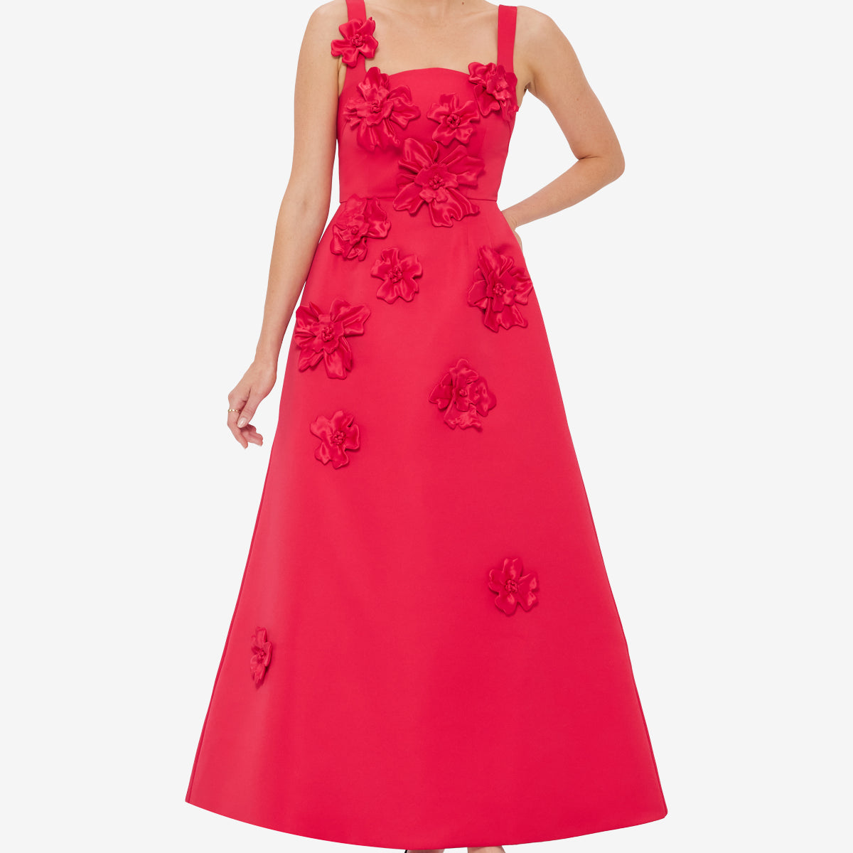LEANNE MAXI SHIRT DRESS - RED FLORAL PRINT