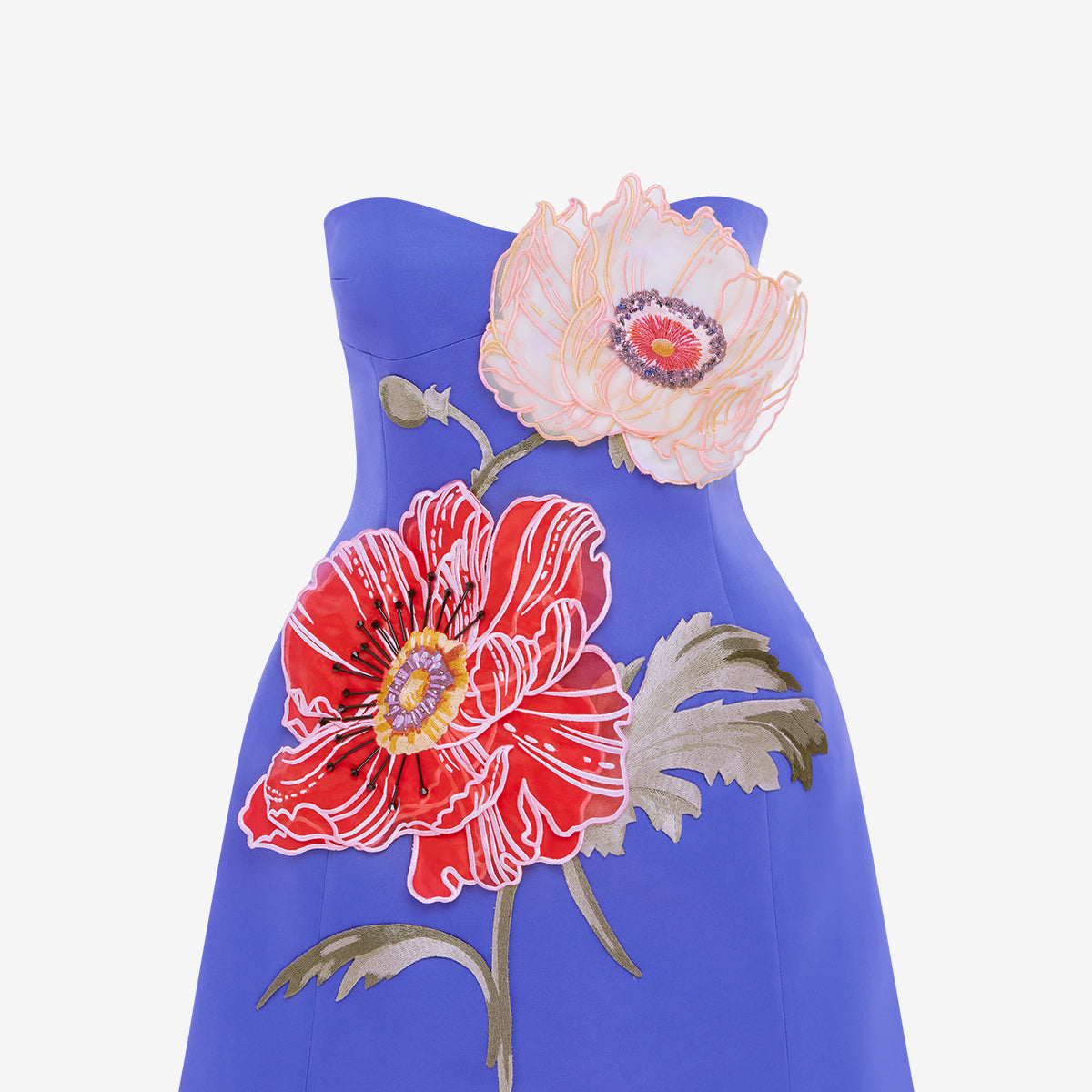 Rosario Appliqu Floral Bustier Mini Dress - Lapis Rosario Appliqu Floral Bustier Mini Dress - Lapis