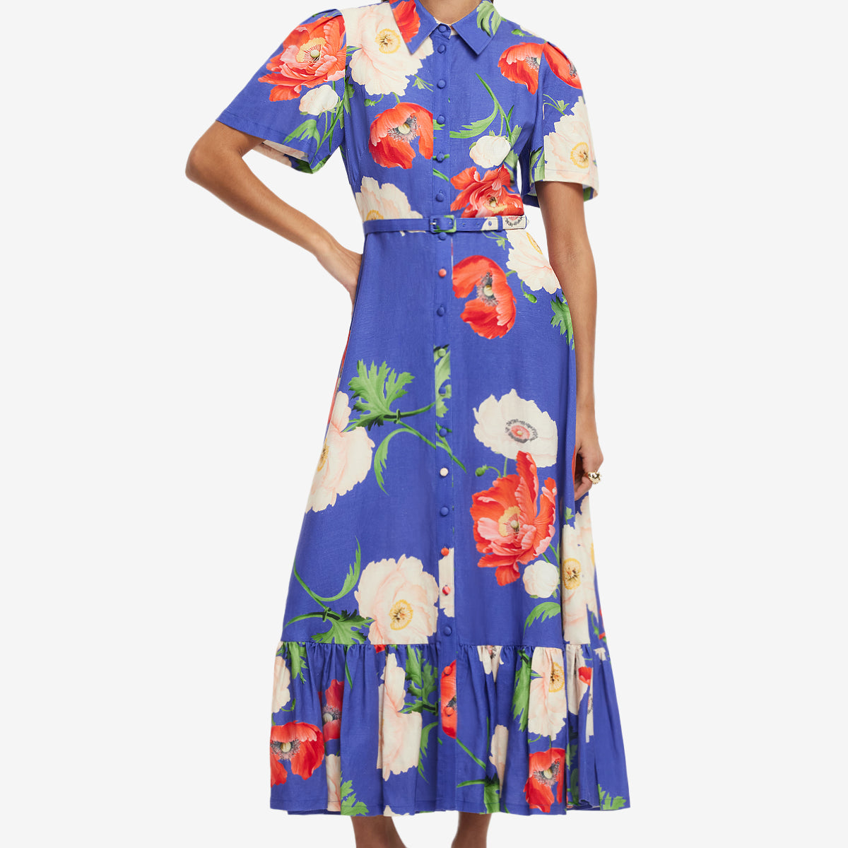 poppy midi dress Becca Short Sleeve Midi Dress