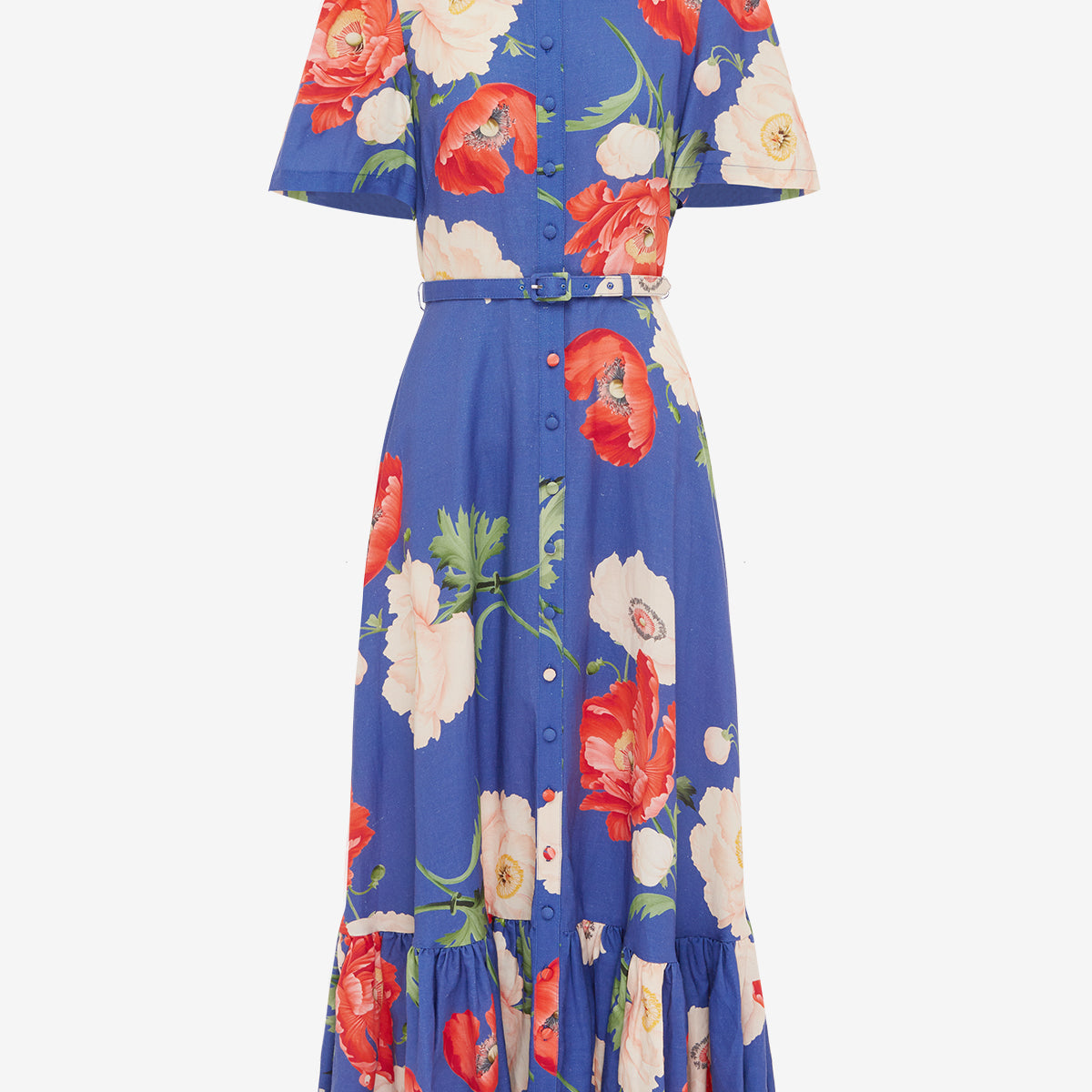 Becca Short Sleeve Midi Dress - Poppy Print LEO LIN Becca Short Sleeve Midi Dress - Poppy Print LEO LIN