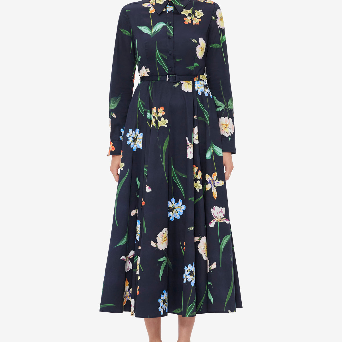 zara long green floral dress Green / 6 AUS