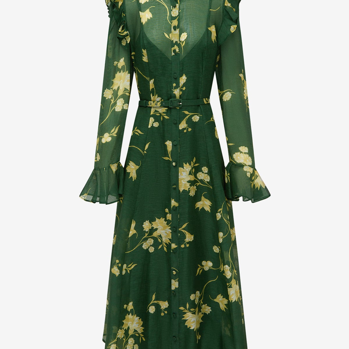 emerald green frill dress 41 Hawthorn | Dresses | 4 Hawthorn Ruffle Sleeve Maxi Ofertas main image 0