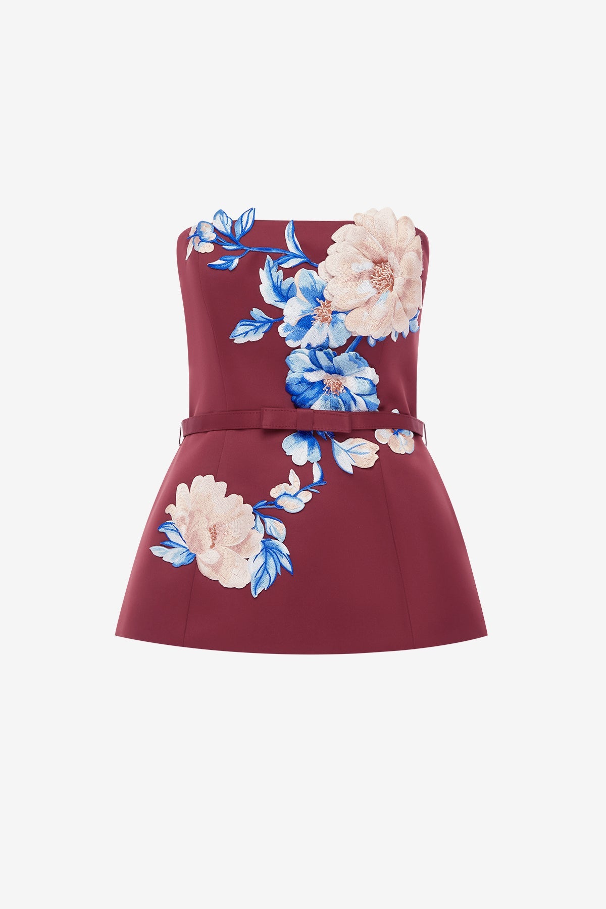 Nadia Embroidered Bustier Top - Cosmos Print – LEO LIN