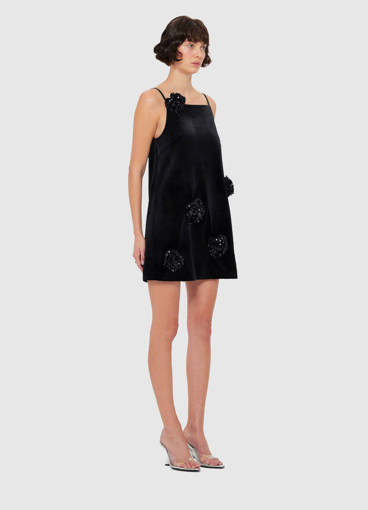 【Leo Lin】Leia Velvet Mini Dress Leia Velvet Mini Dress - Onyx – LEO LIN