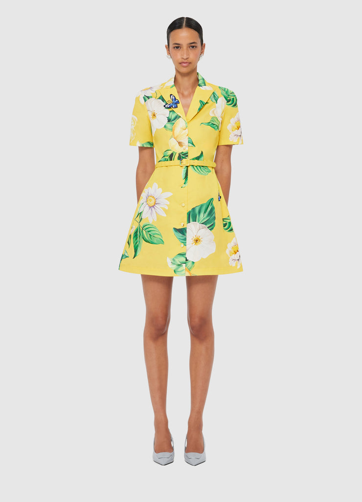 Leo Lin 'Brigitte' Mini Dress- Wisteria Print