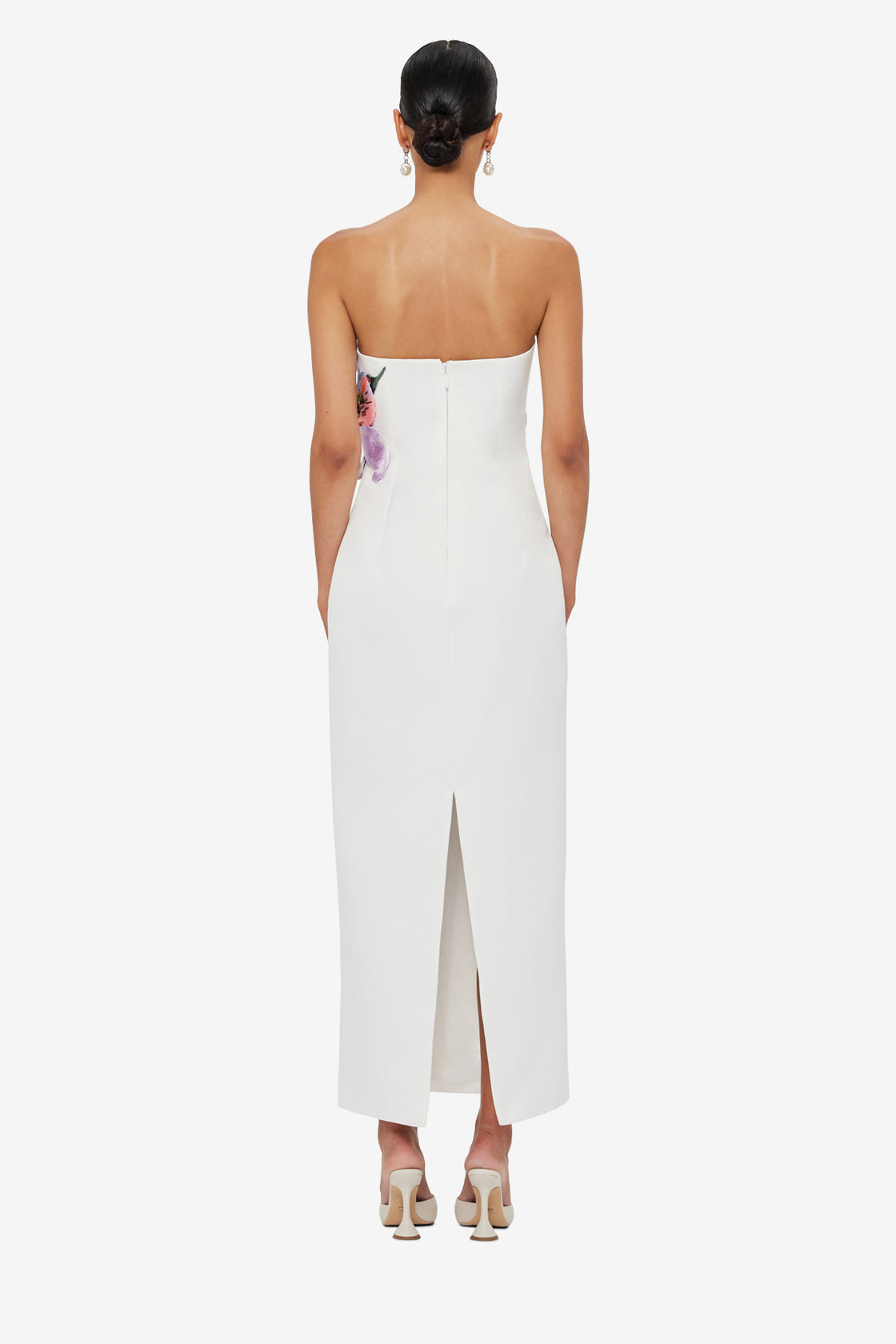 Exclusive LEO LIN Rayna Applique Floral Maxi Dress - Lily Print in Snow