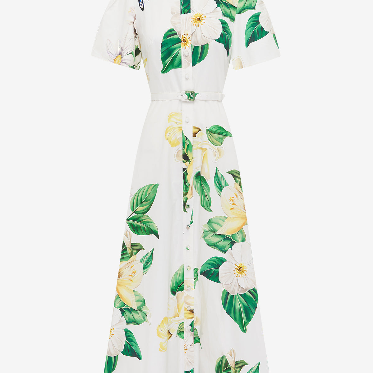 Bianca Short Sleeve Midi Dress - Joie Print in Snow LEO LIN Bianca Short Sleeve Midi Dress - Joie Print in Snow LEO LIN