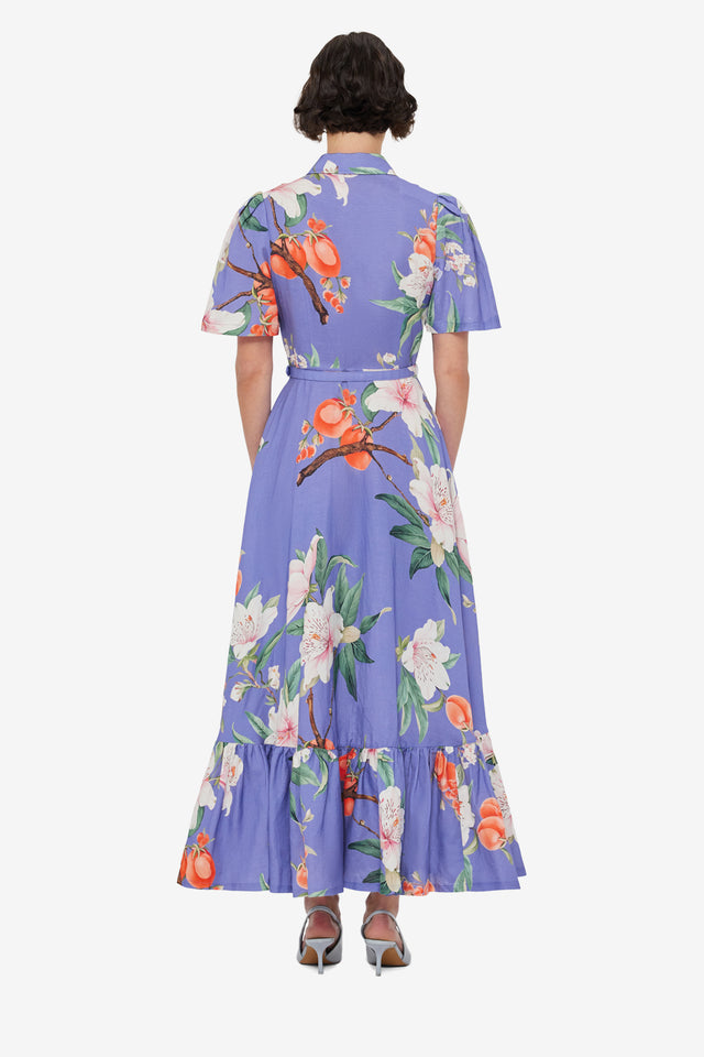 Exclusive LEO LIN Becca Short Sleeve Midi Dress - Lavish Print in Moonlight