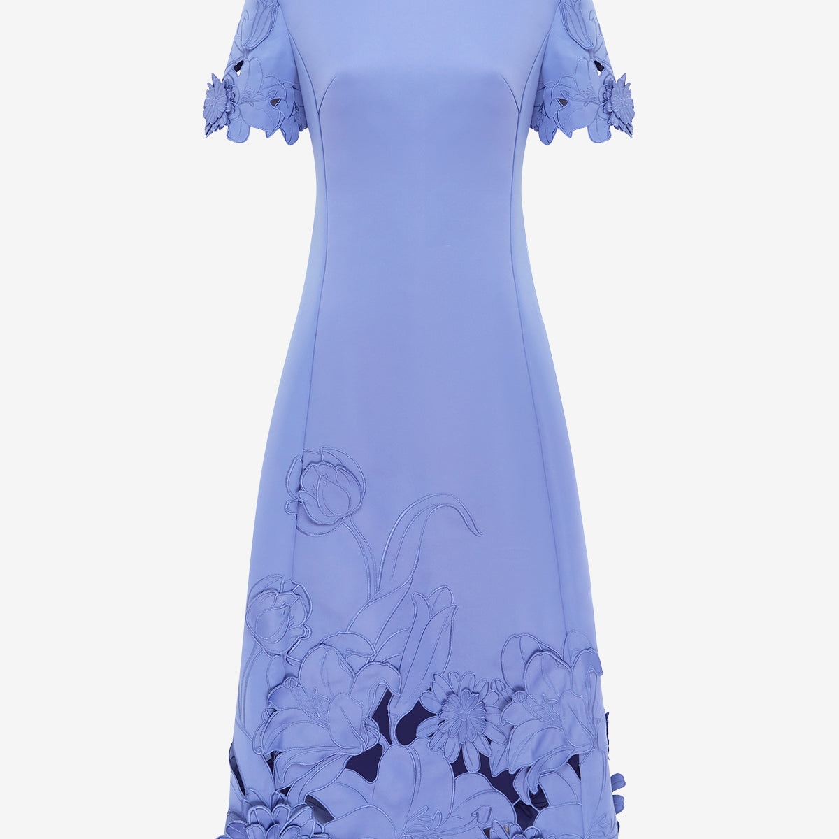 knee length dresses for ladies Caroline Appliqué Short Sleeve Midi Dress main image 0