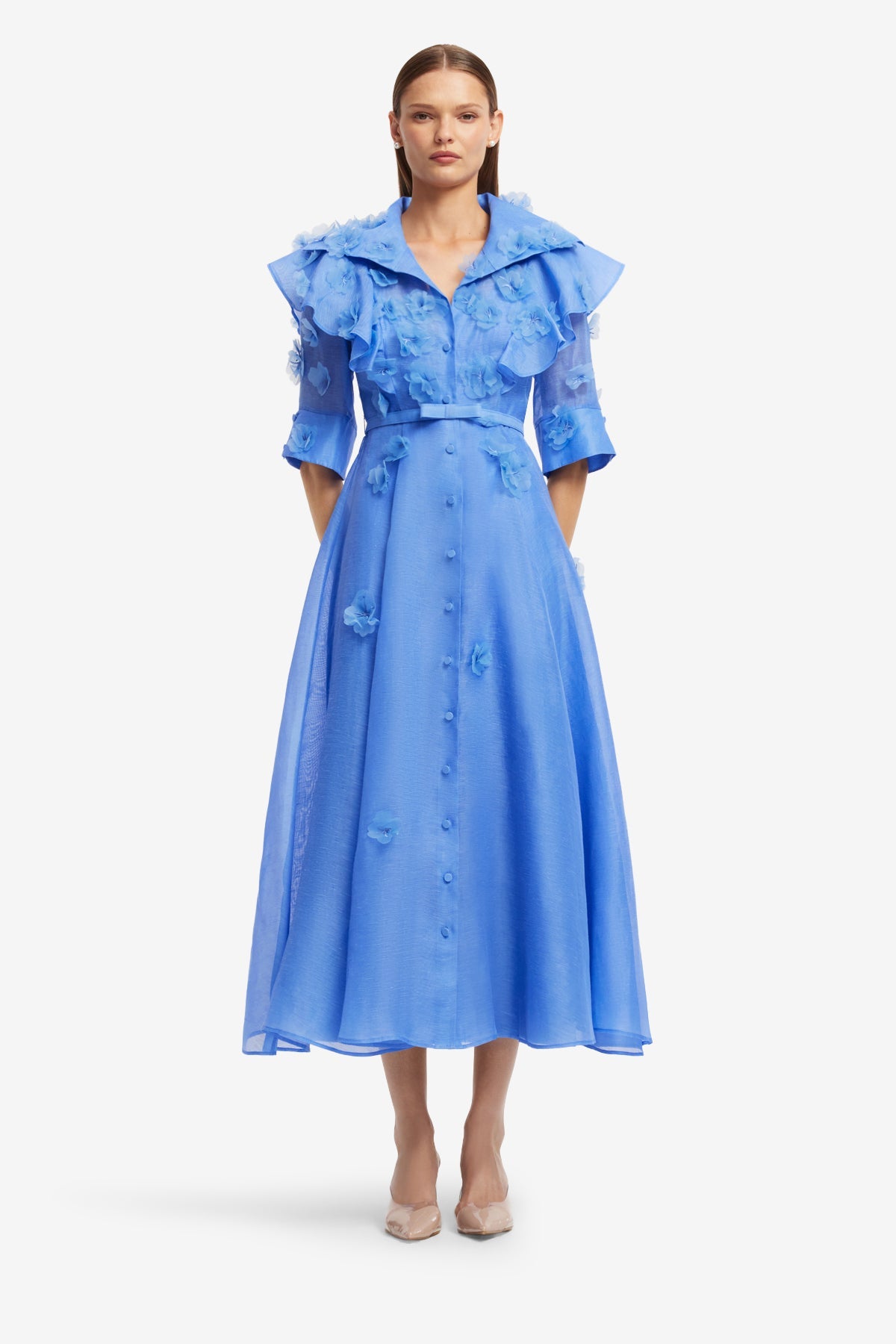 Anya Petal Midi Dress - Azure – LEO LIN