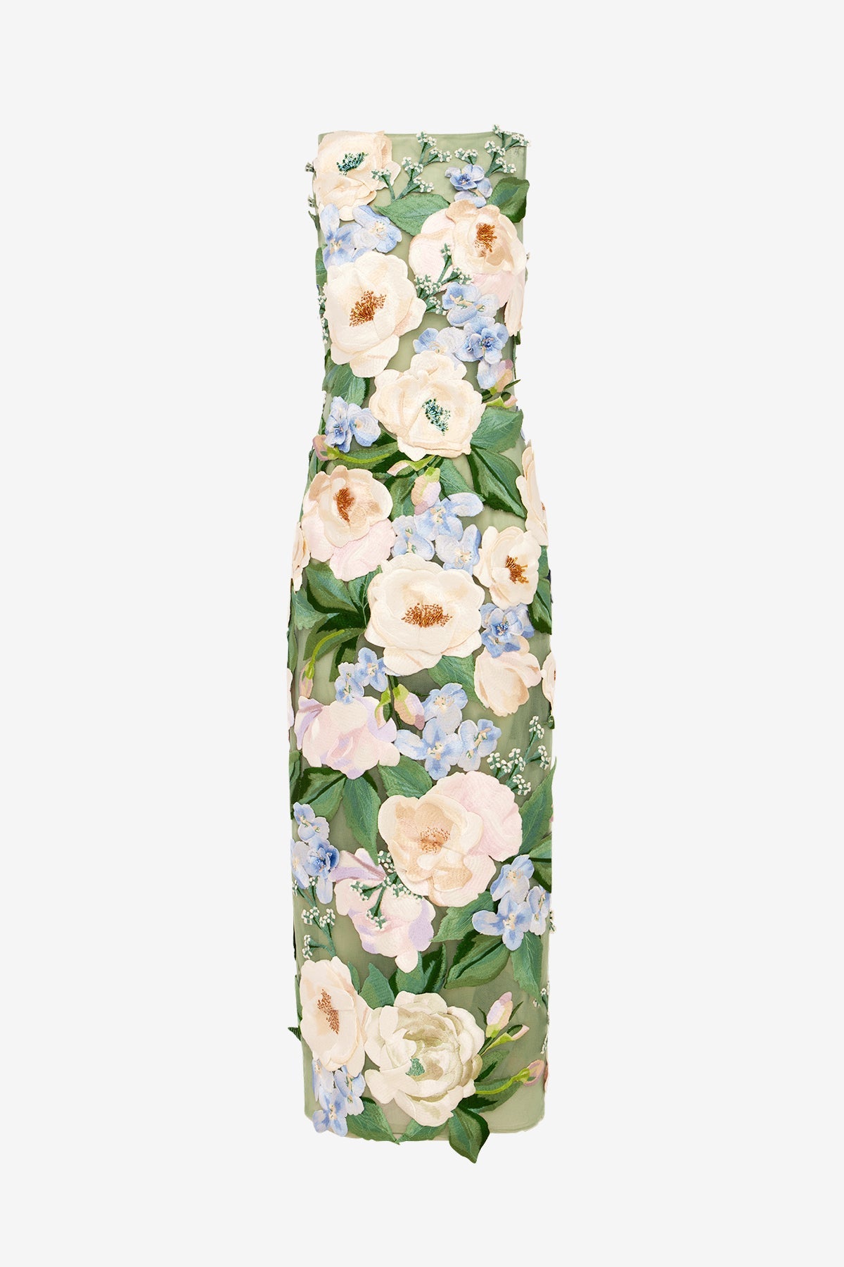 Fleur Floral Hand-Embroidered Backless Maxi Dress - Blossom – LEO LIN