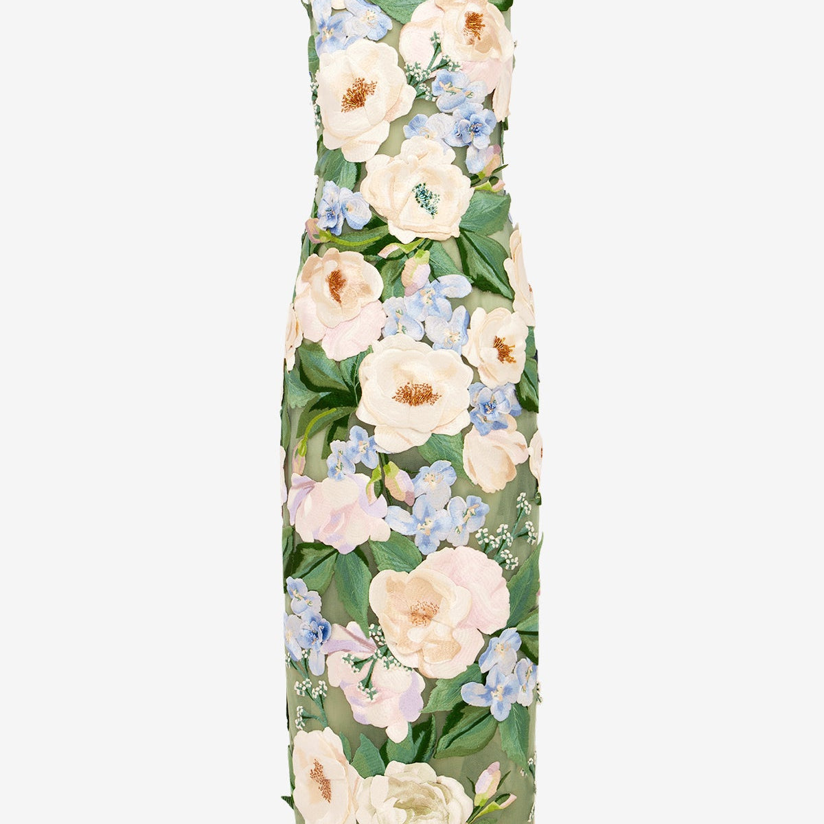 Fleur Floral Hand-Embroidered Backless Maxi Dress - Blossom – LEO LIN