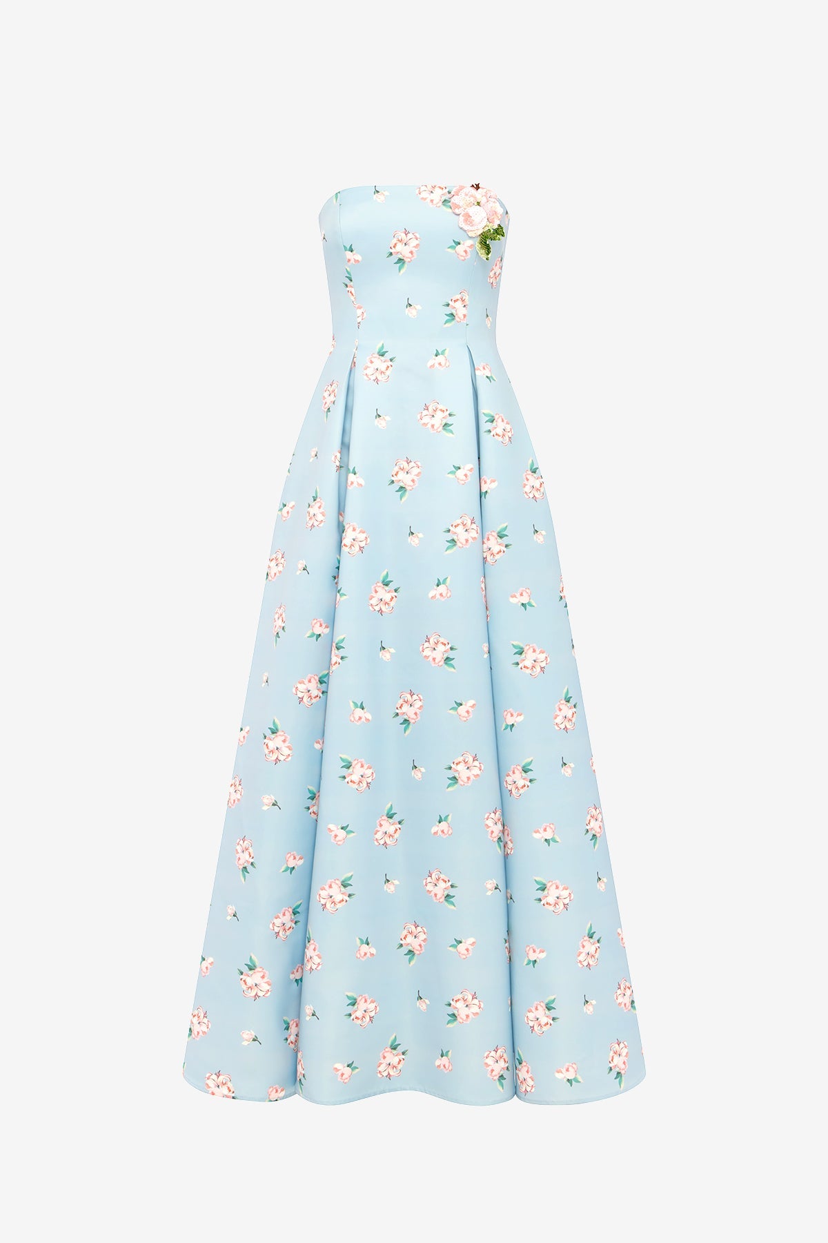 Nora Bustier Maxi Dress - Ditsy Floral Print in Blue – LEO LIN