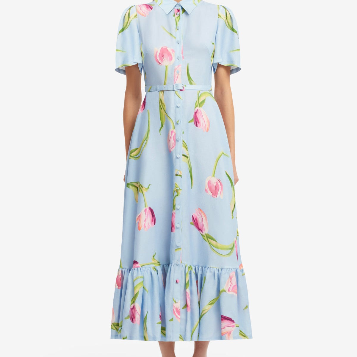 Leo Lin - Becca Short Sleeve Midi Dress Leo Lin - Becca Short Sleeve Midi Dress