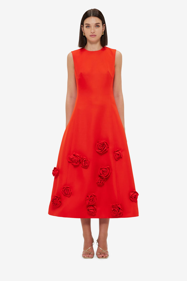 Exclusive LEO LIN Cleo Sleeveless Midi Dress - Scarlet