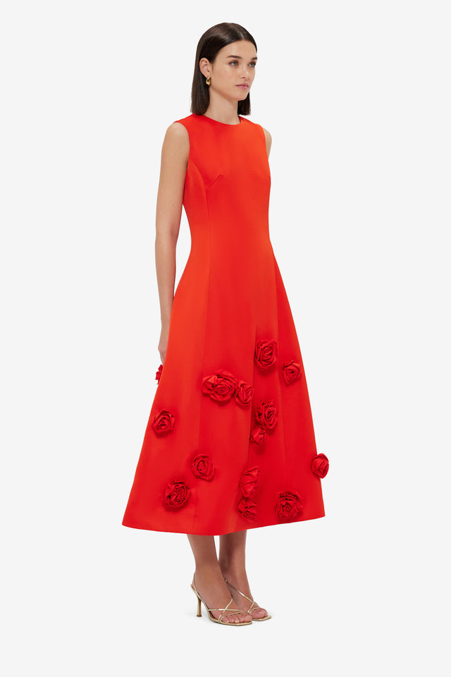 Exclusive LEO LIN Cleo Sleeveless Midi Dress - Scarlet