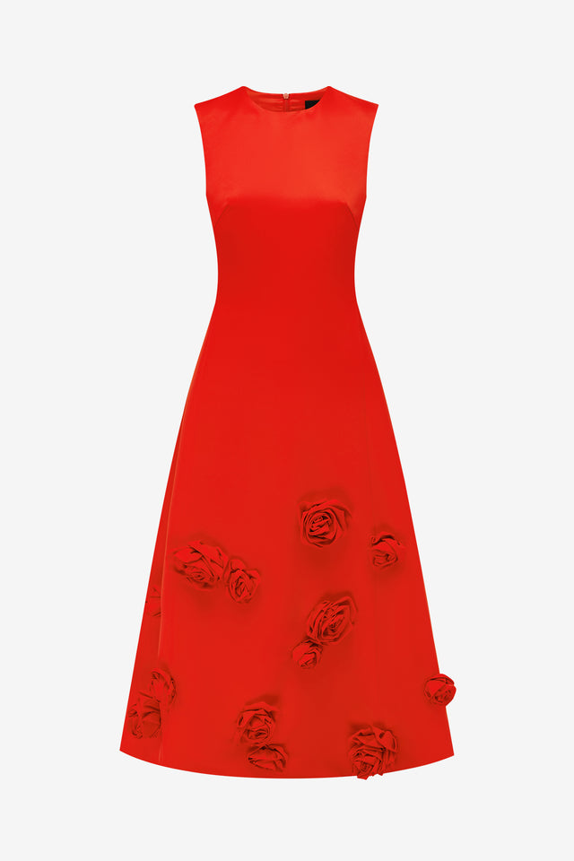 Exclusive LEO LIN Cleo Sleeveless Midi Dress - Scarlet