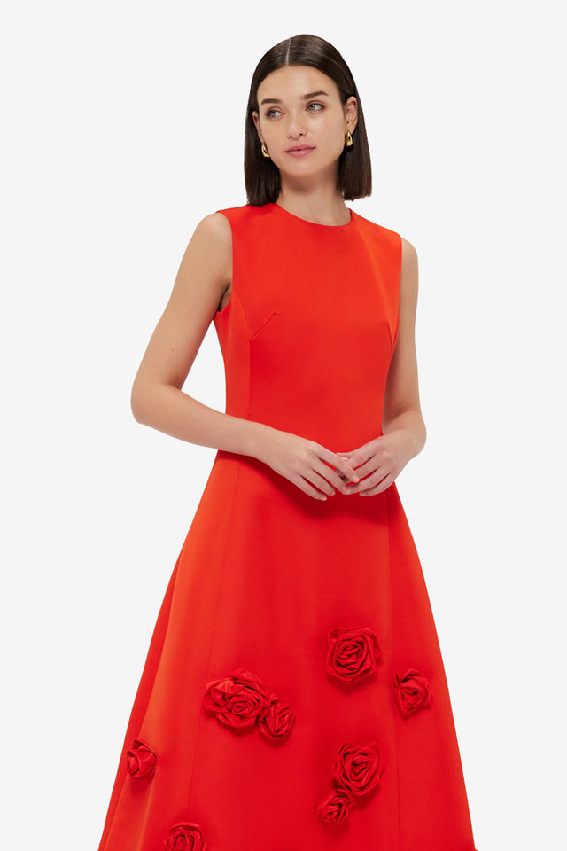 Exclusive LEO LIN Cleo Sleeveless Midi Dress - Scarlet