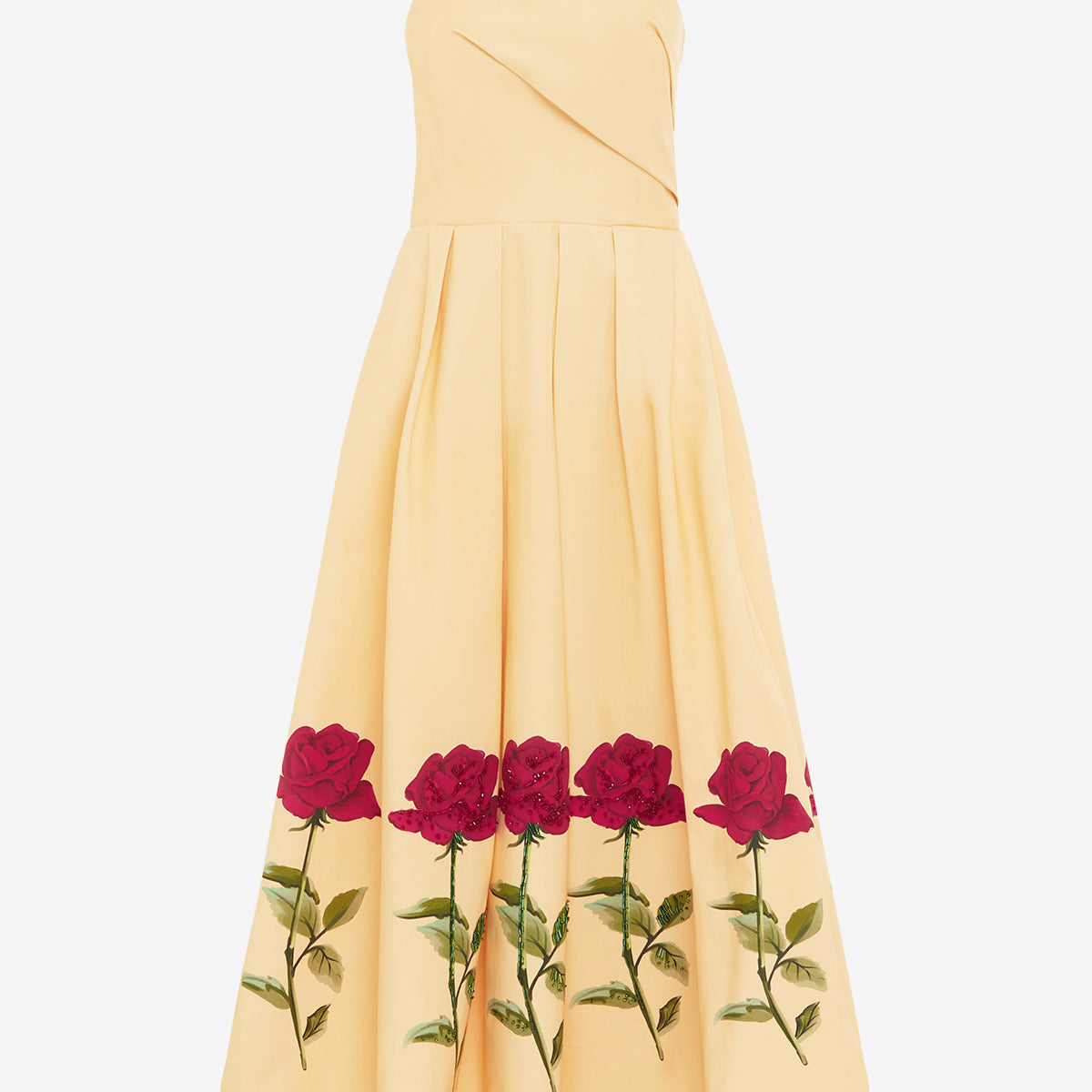 Leo Lin - Lynn Embellished Rose Bustier Midi Dress