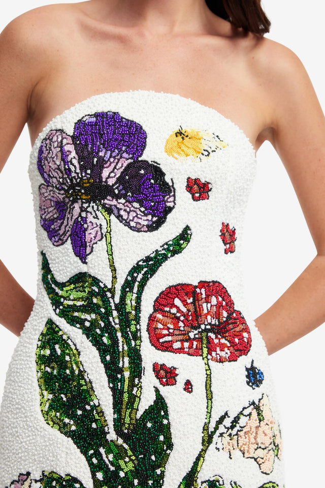 Exclusive LEO LIN Rosario Beaded Bustier Mini Dress - Wildflowers