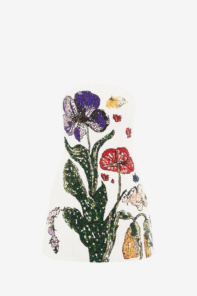 Exclusive LEO LIN Rosario Beaded Bustier Mini Dress - Wildflowers