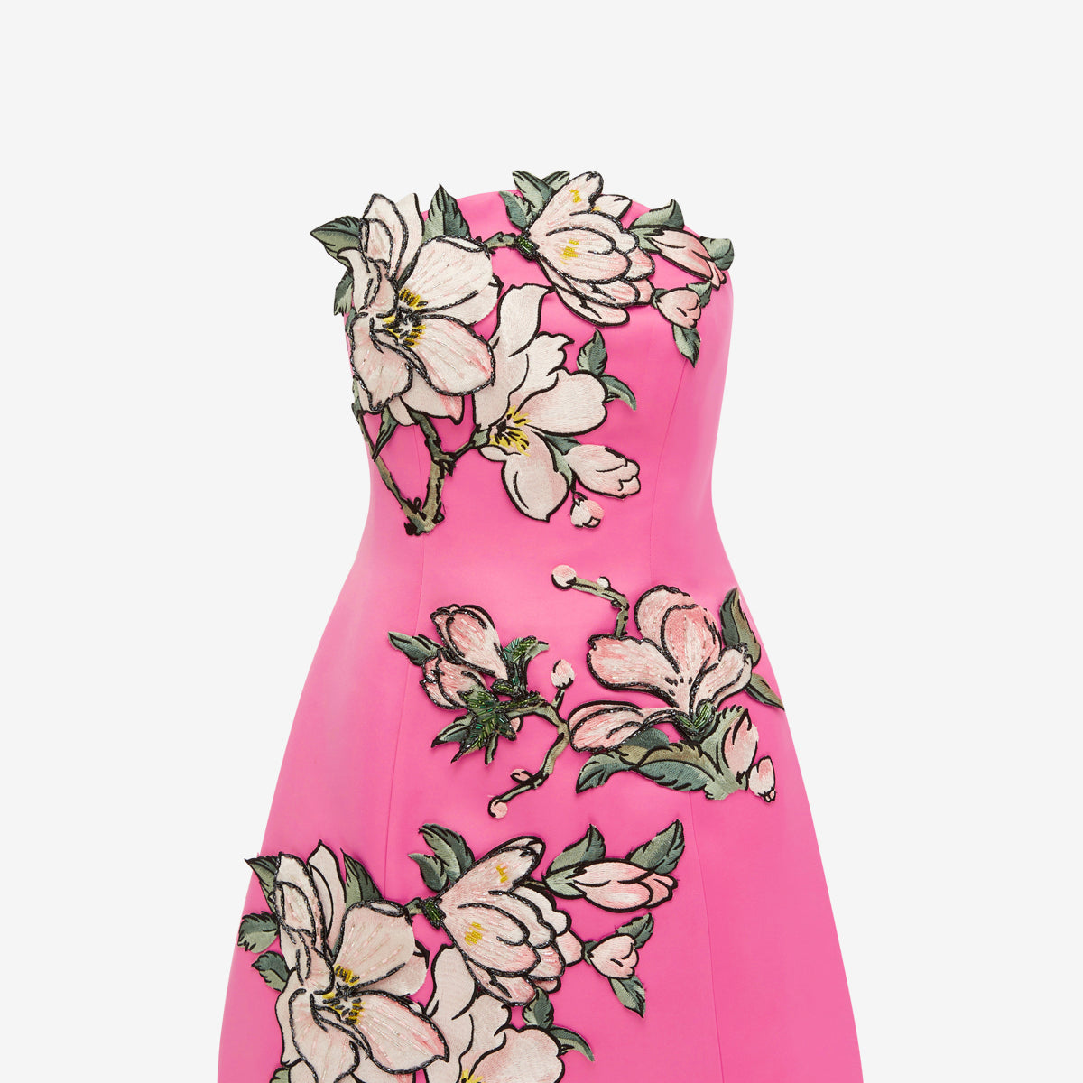 Zaria Floral Applique Bustier Mini Dress in Blue