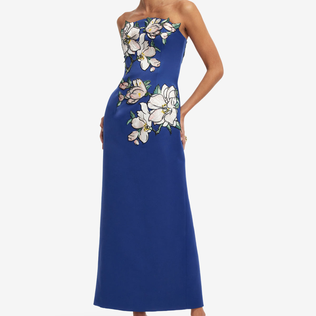 Ava Appliqu Floral Bustier Maxi Dress - Midnight LEO LIN Ava Appliqu Floral Bustier Maxi Dress - Midnight LEO LIN