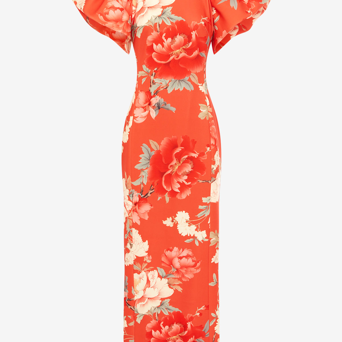 lucinda floral midi dress Lucinda Floral Riela Smocked Midi Dress BLUE-RED / XL by Sugarlips