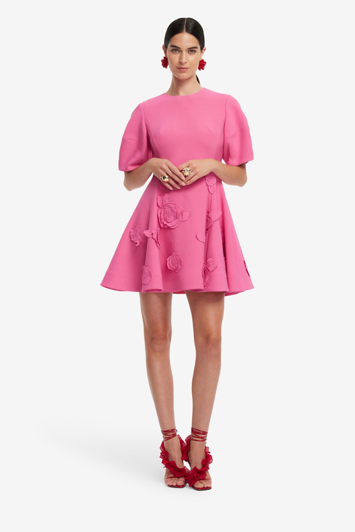 Simona Appliqué Mini Dress - Pink – LEO LIN