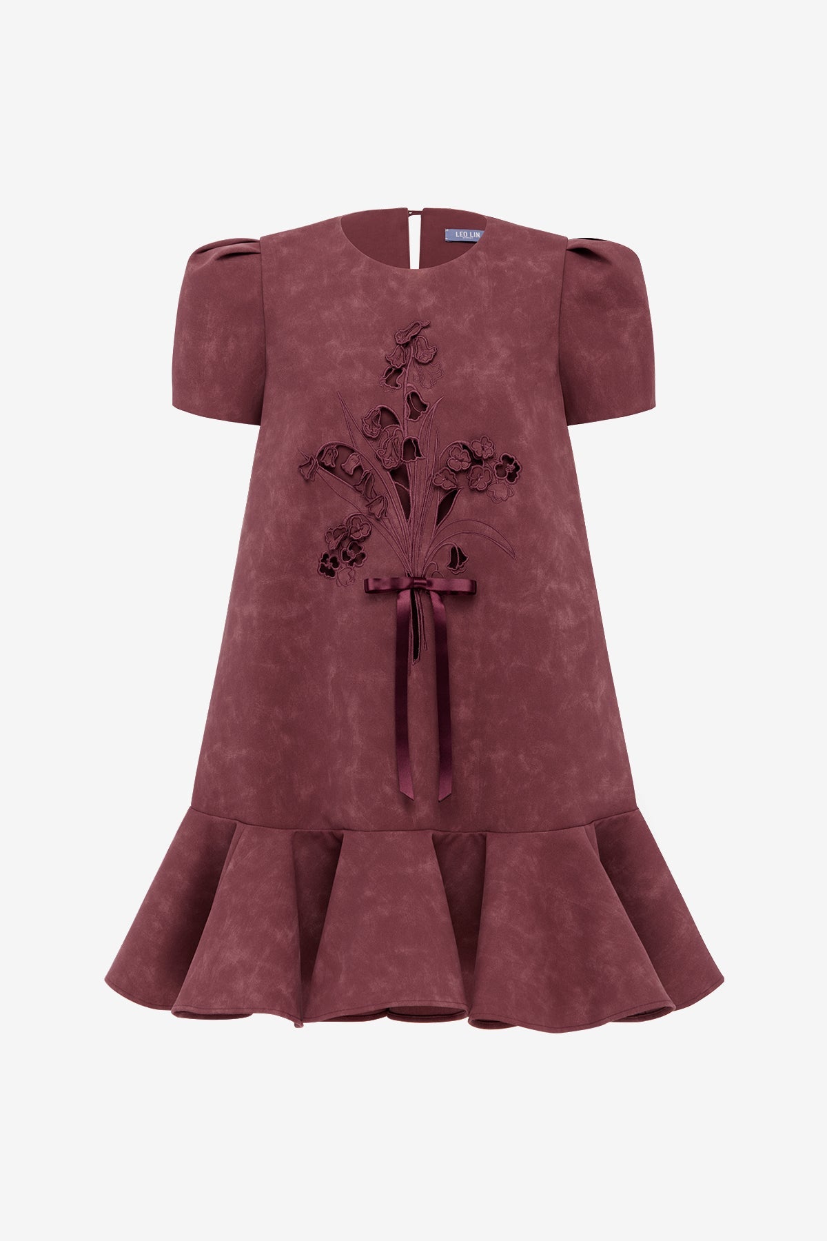 Esther Appliqué Vegan Suede Mini Dress - Mahogany – LEO LIN