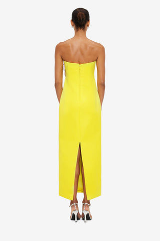 Exclusive LEO LIN Rayna Appliqué Floral Maxi Dress - Iris Print in Yellow