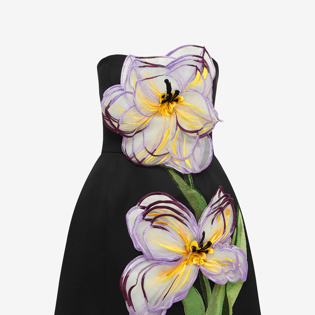 Rosario Appliqué Floral Bustier Mini Dress in Lapis