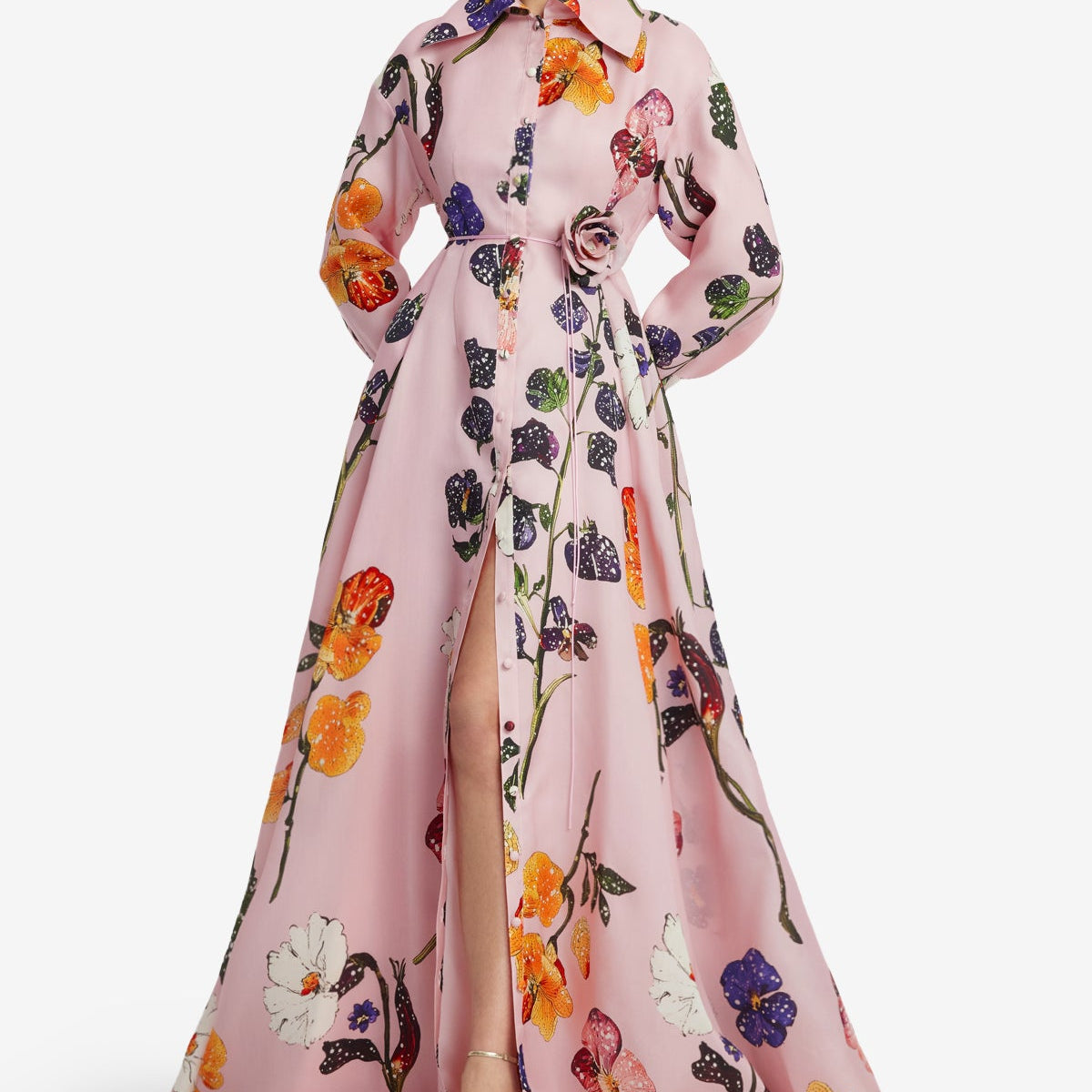long silk floral dress LEO LIN - Josephine Gown sleeve:long Gorgeous Sweetheart Rust Tiered Colors/pattern may vary Color:DAKR RED