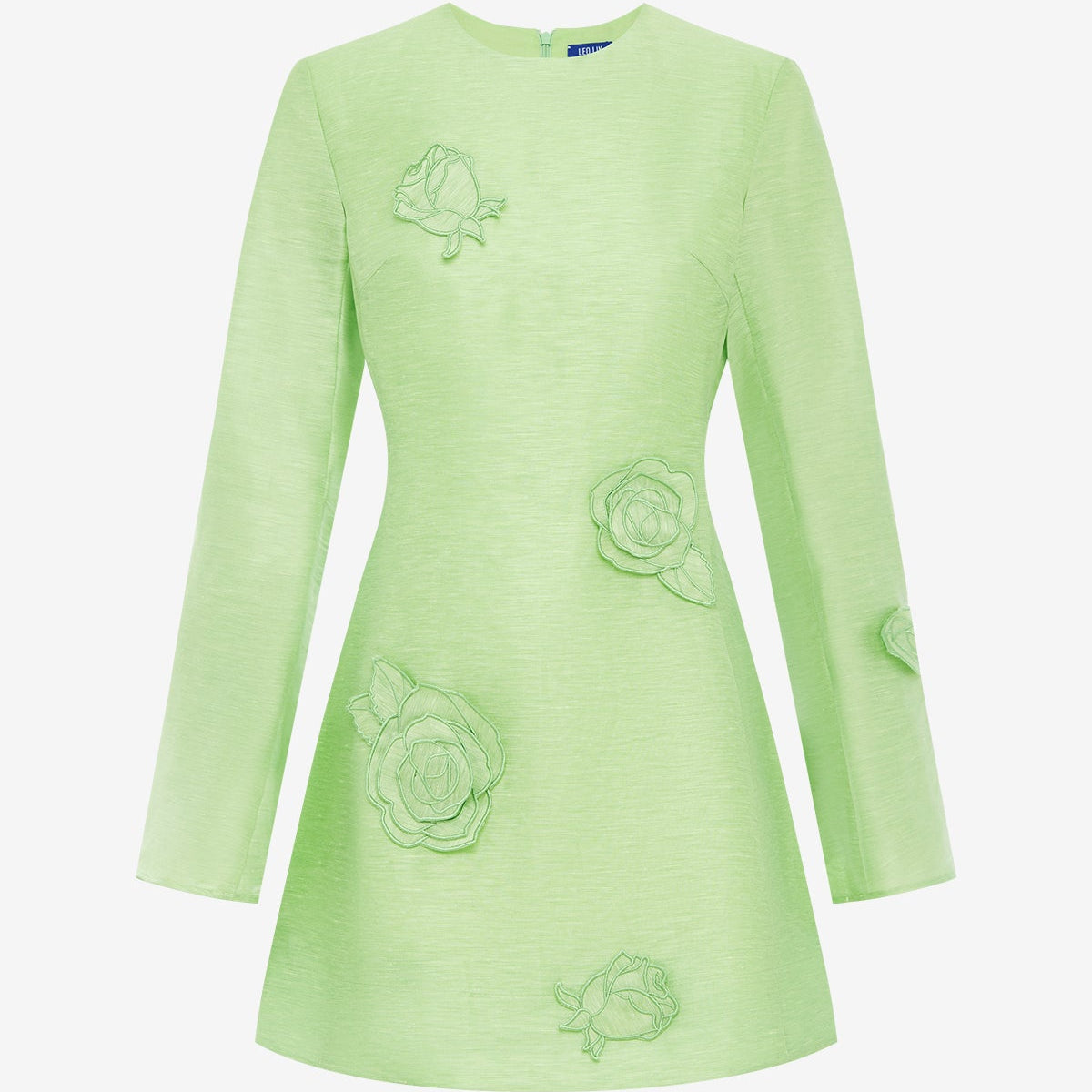 fitted lace wedding dress Cute Spring Floral Long Sleeve Mini Dress L main image 1