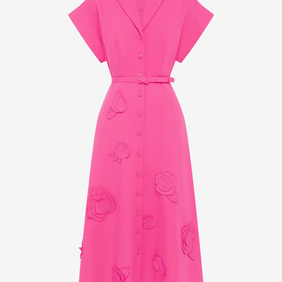 leo lin aubrey dress Aubrey Appliqu Shirt Midi Dress