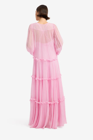 Teresa Bow Tiered Maxi Dress - Pink Dress Maxi