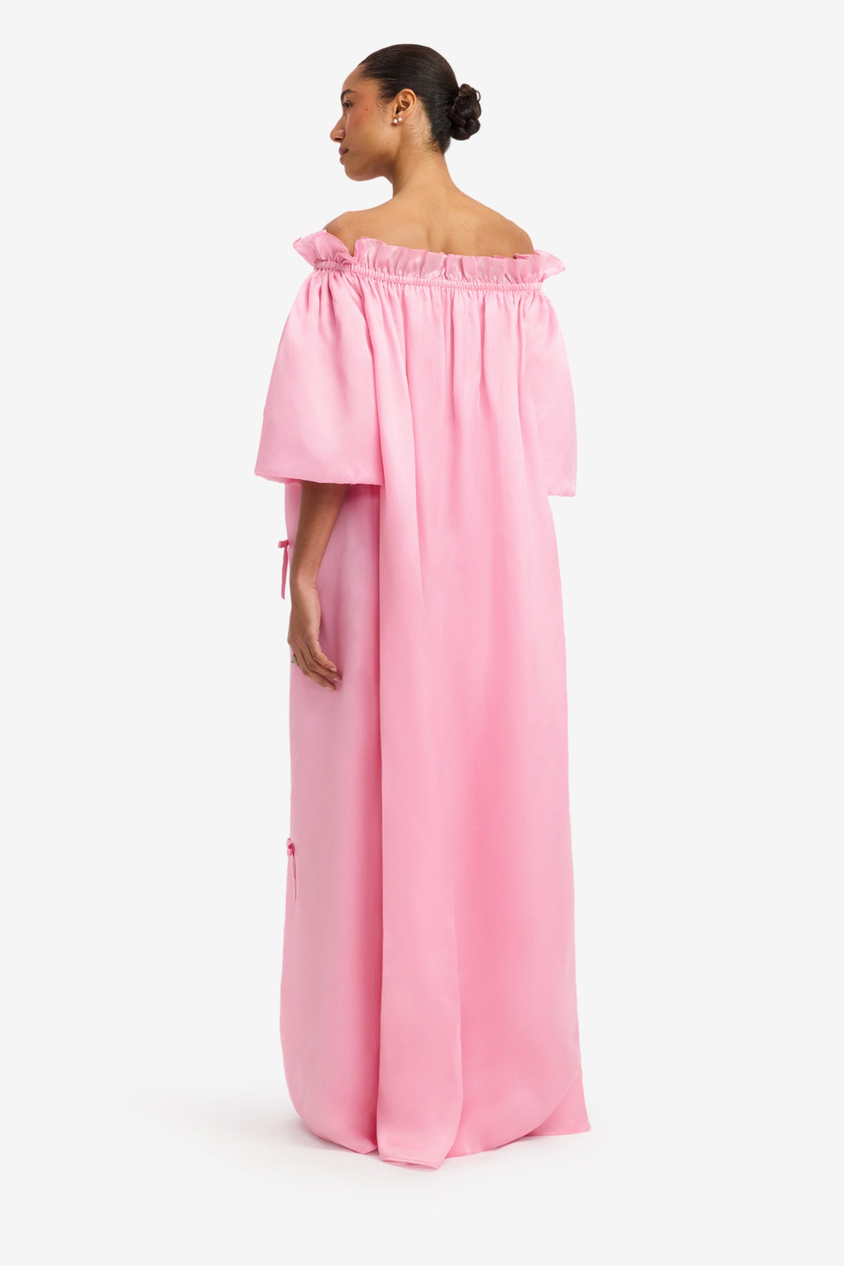 Liana Bow Off Shoulder Maxi Dress - Pink – LEO LIN