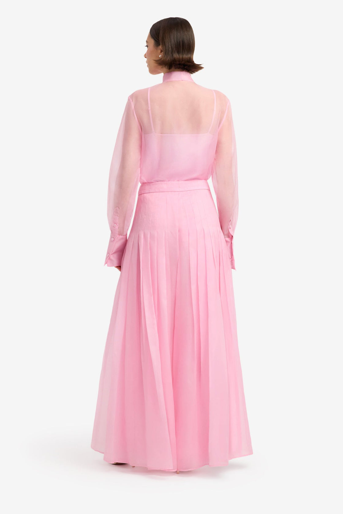 Dressage Silk Organza Tie Blouse - Pink Blouse/Shirts