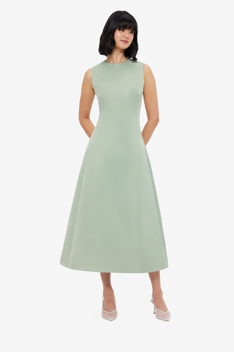 Exclusive LEO LIN Cleo Sleeveless Midi Dress - Sage