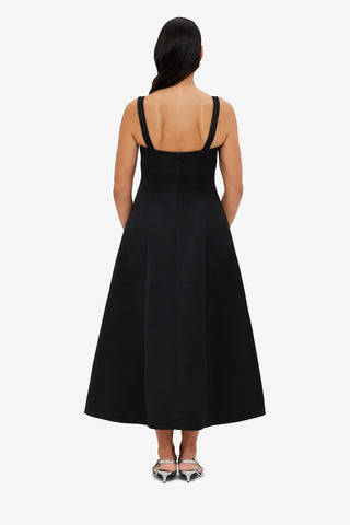 Exclusive LEO LIN Odette Midi Dress - Ebony