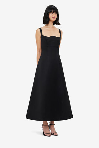 Exclusive LEO LIN Odette Midi Dress - Ebony