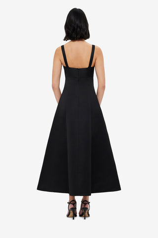 Exclusive LEO LIN Odette Midi Dress - Ebony