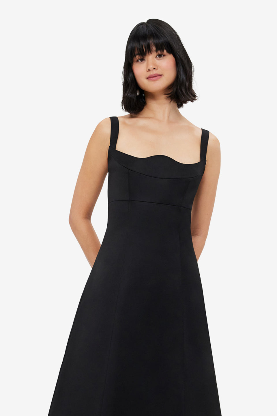 Exclusive LEO LIN Odette Midi Dress - Ebony