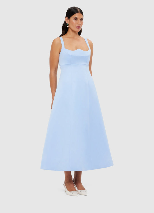 Exclusive Leo Lin Odette Midi Dress - Sky Blue