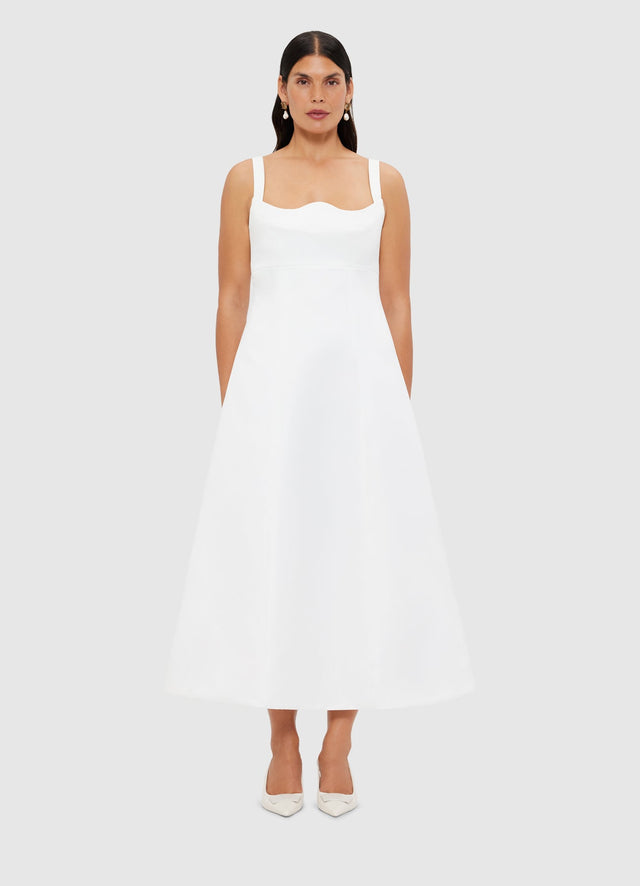 Exclusive Leo Lin Odette Midi Dress - Snow