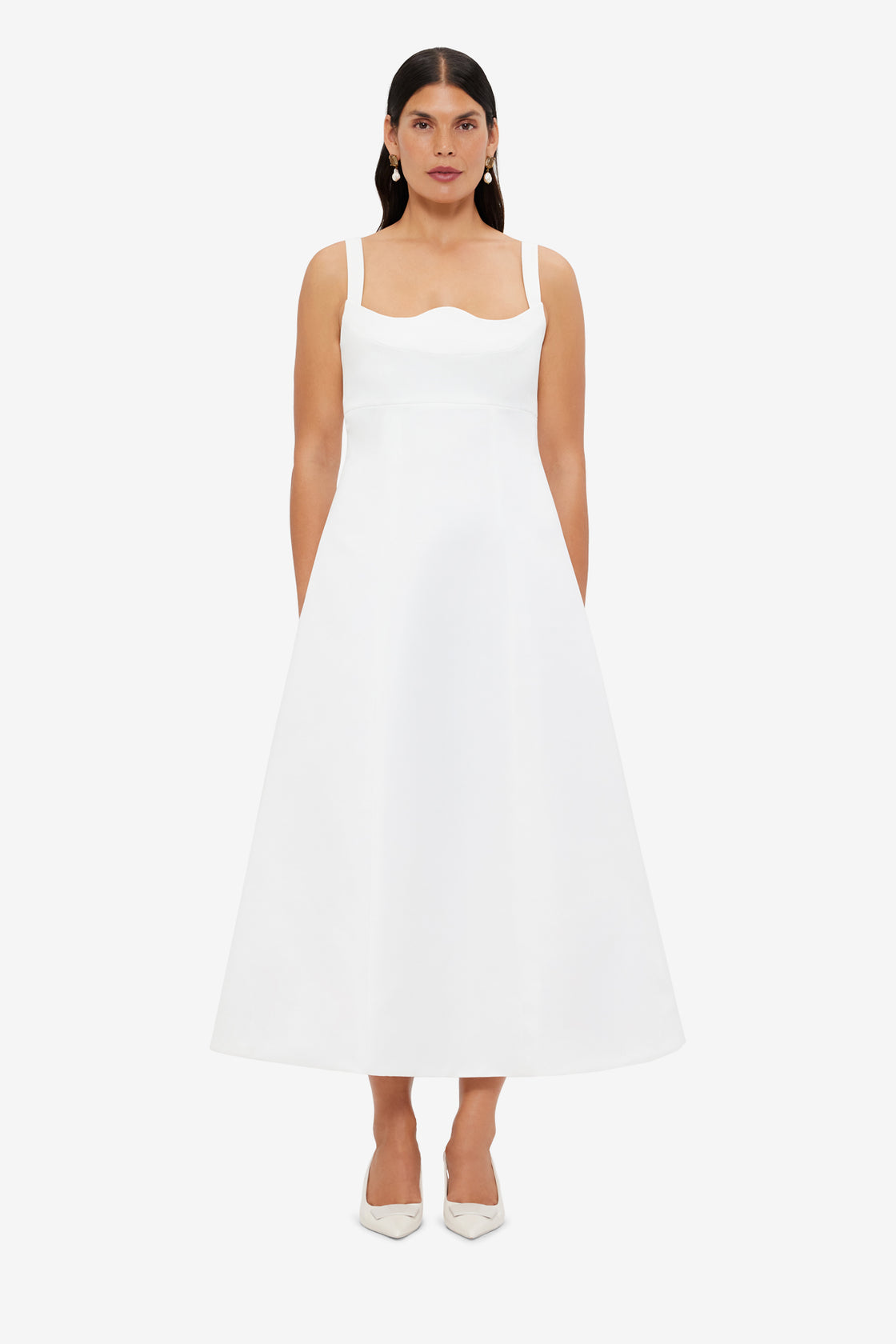 Exclusive LEO LIN Odette Midi Dress - Snow
