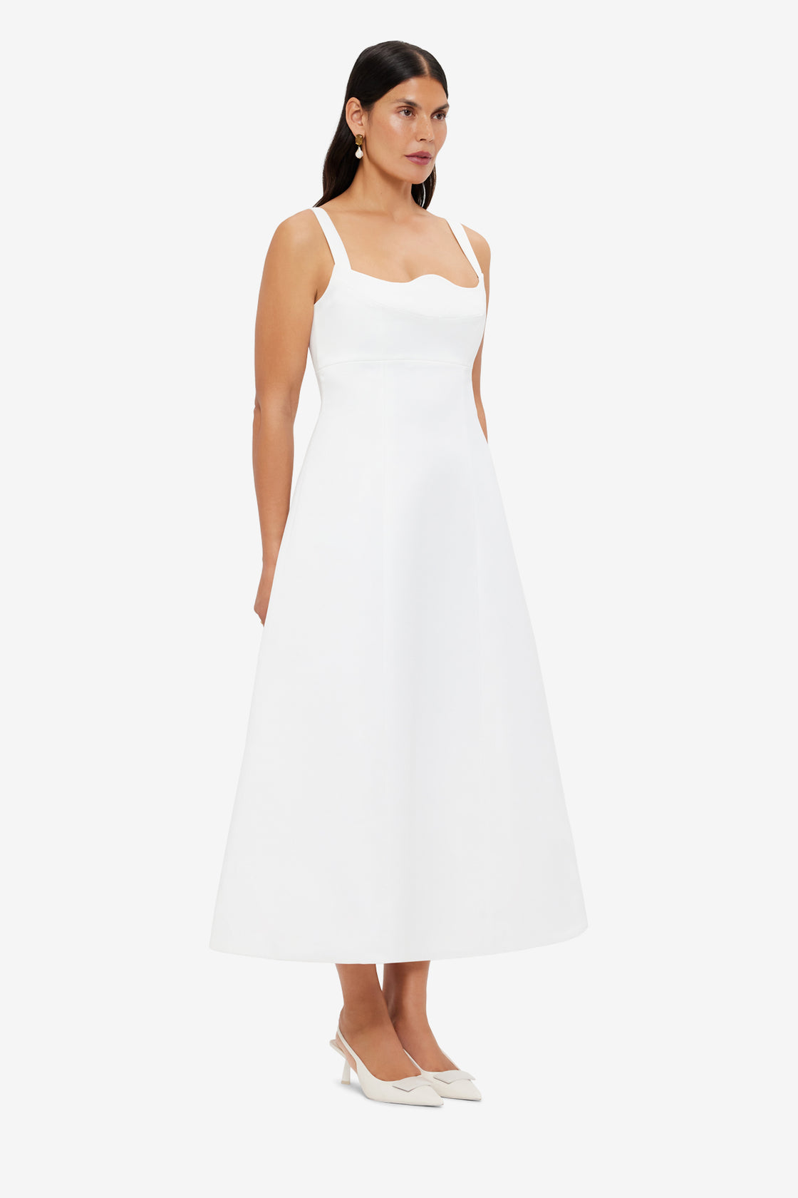 Exclusive LEO LIN Odette Midi Dress - Snow