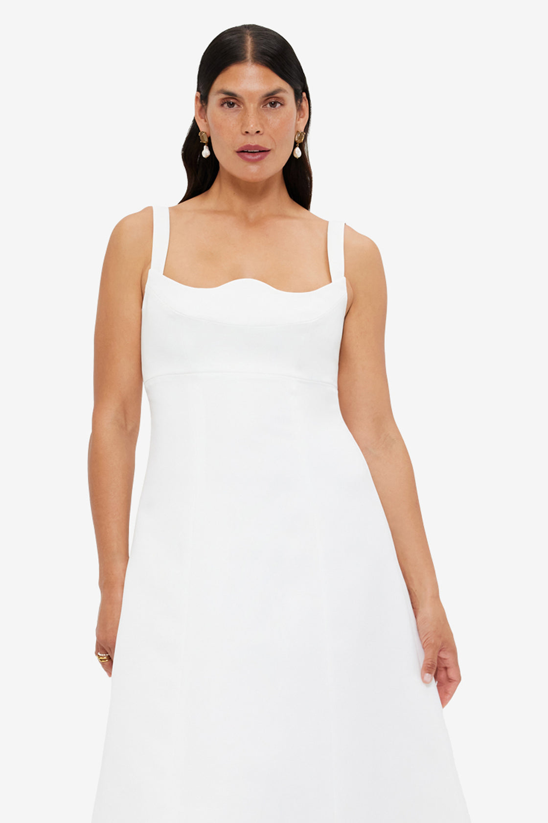 Exclusive LEO LIN Odette Midi Dress - Snow