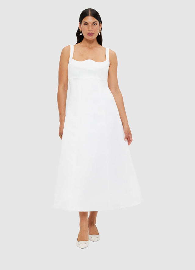 Exclusive Leo Lin Odette Midi Dress - Snow