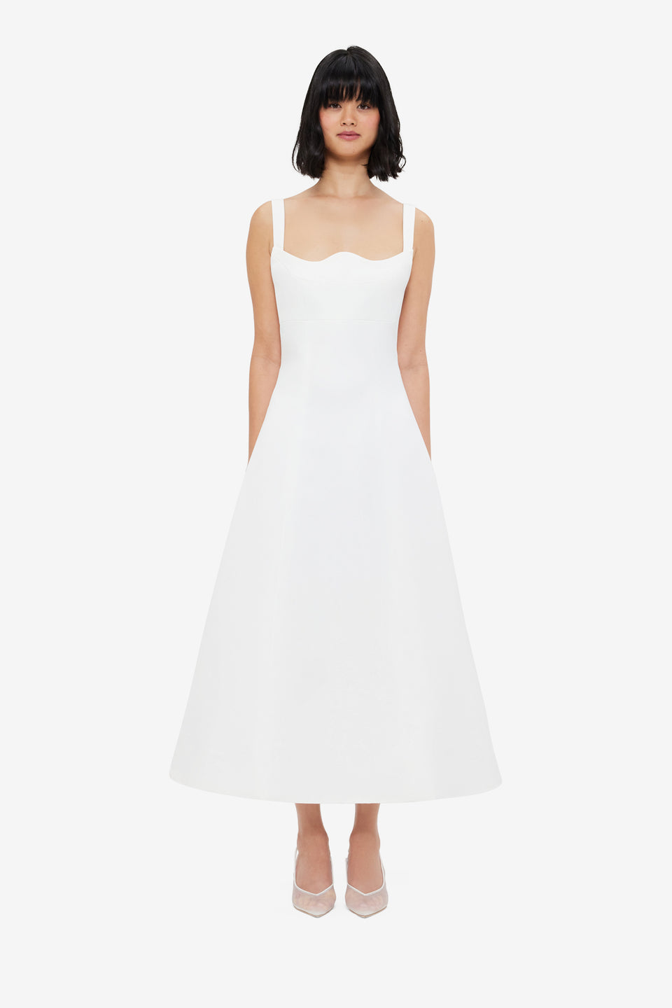 Exclusive LEO LIN Odette Midi Dress - Snow